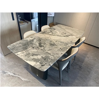 Oreo Grey Marble  Rectangle Table For Table Top