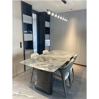 Oreo Grey Marble  Rectangle Table For Table Top
