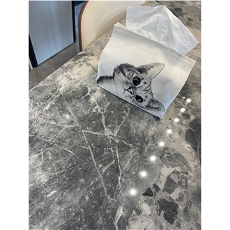 Oreo Grey Marble  Rectangle Table For Table Top