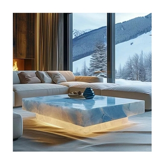 Rectangle Nature Blue Onyx For Table Design