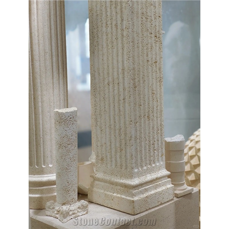 Travertine Roman Column Building For Interior Decoration