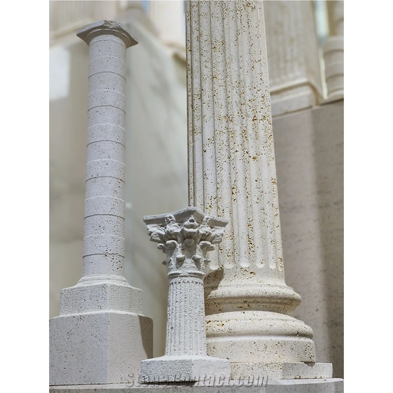 Travertine Roman Column Building For Interior Decoration