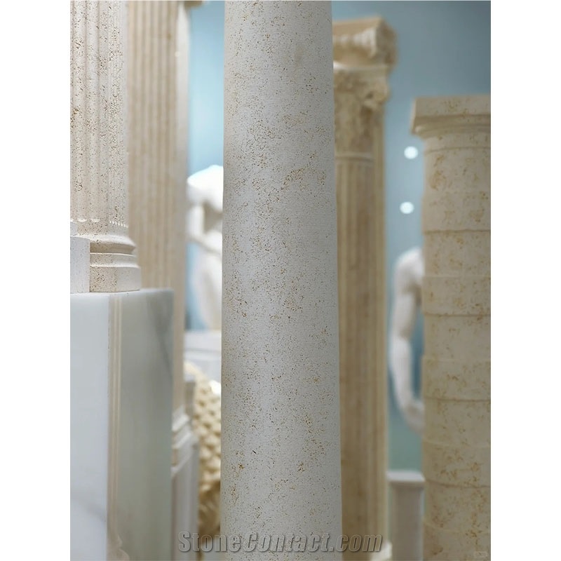 Travertine Roman Column Building For Interior Decoration