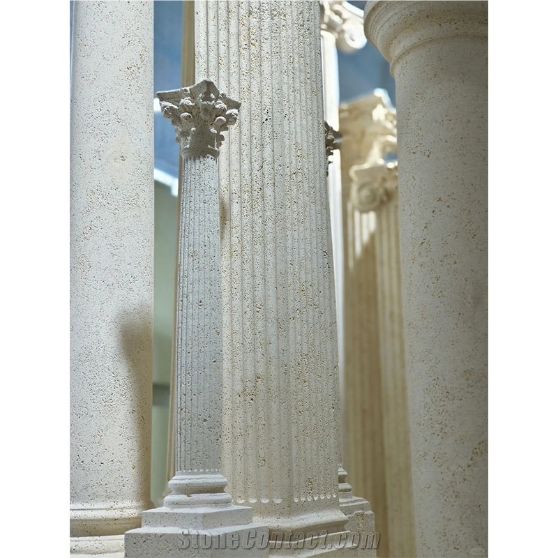 Travertine Roman Column Building For Interior Decoration