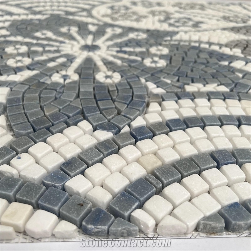 Tumbled Marble Pattern Mosaic Tiles