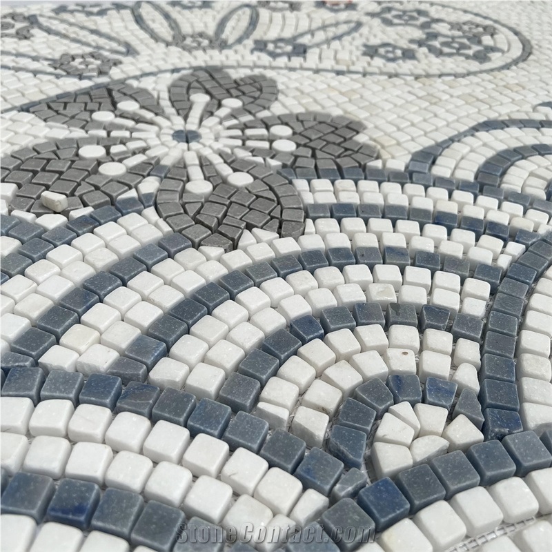 Tumbled Marble Pattern Mosaic Tiles