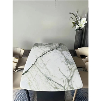 White Clivia Marble Table For Rectangle Dining Table Tops