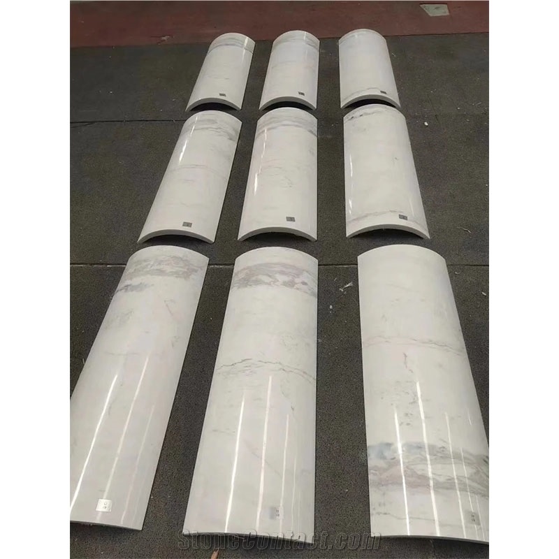 White Volakas Marble Column Panels