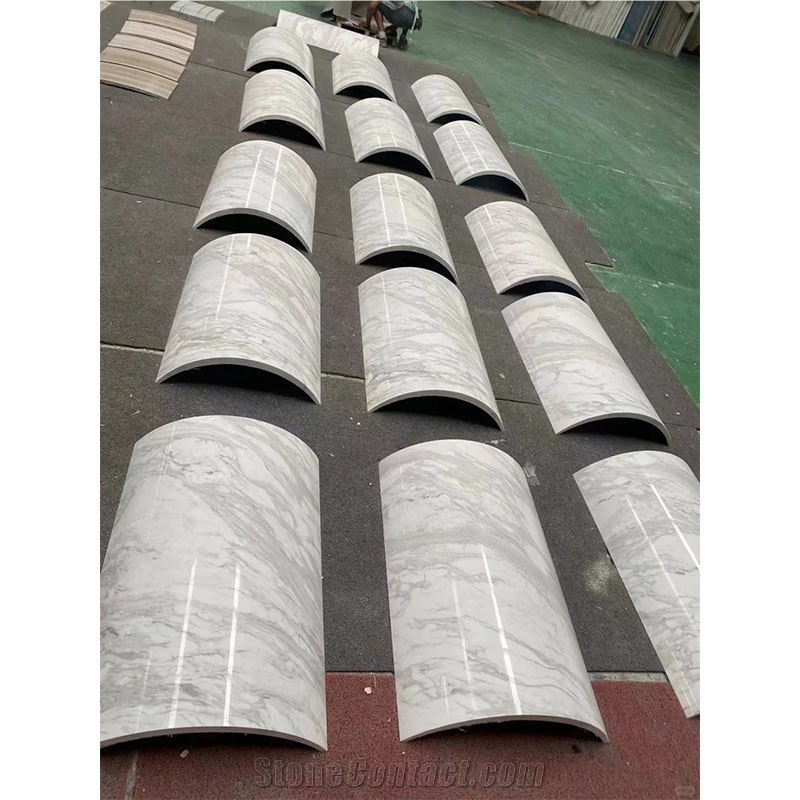 White Volakas Marble Column Panels