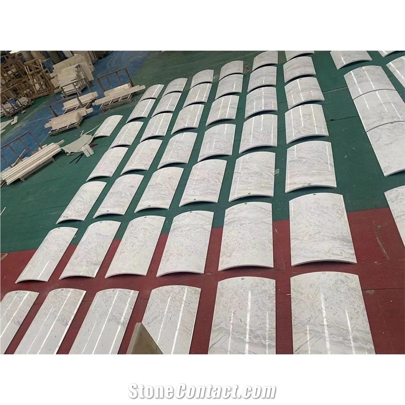 White Volakas Marble Column Panels