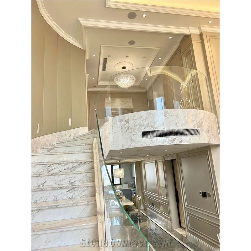 White Volakas Marble For Stone Steps
