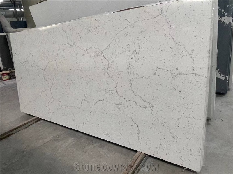Artificial Statuario Marble Look Quartz Slabs