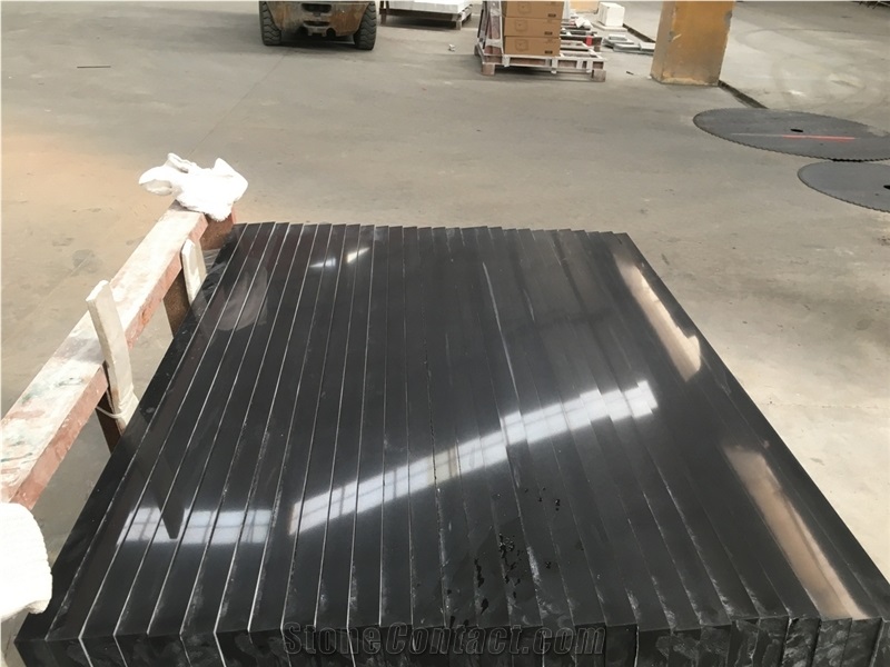 Engineered Quartz Tiles For Projects Pure Black Color