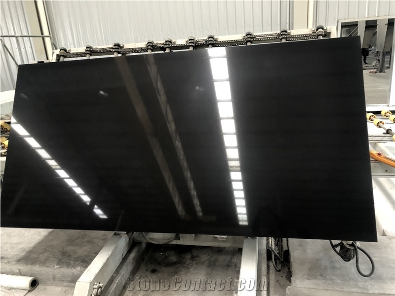 Pure Black Quartz Quartz Slabs