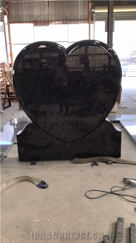 Black Granite Tombstone European Style