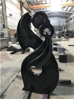 Black Granite Tombstone European Style
