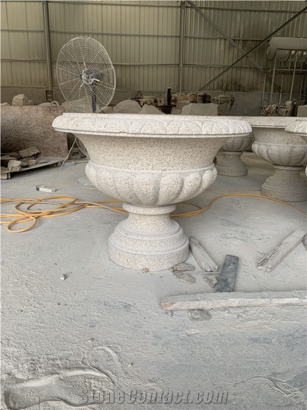 G682 Yellow Granite Flower Pots For Garden