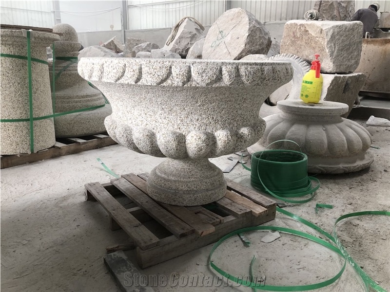 G682 Yellow Granite Flower Pots For Garden