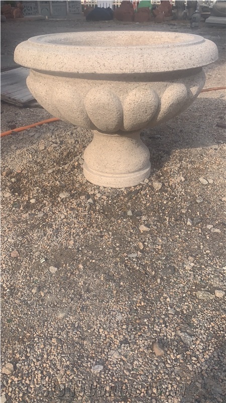 G682 Yellow Granite Flower Pots For Garden