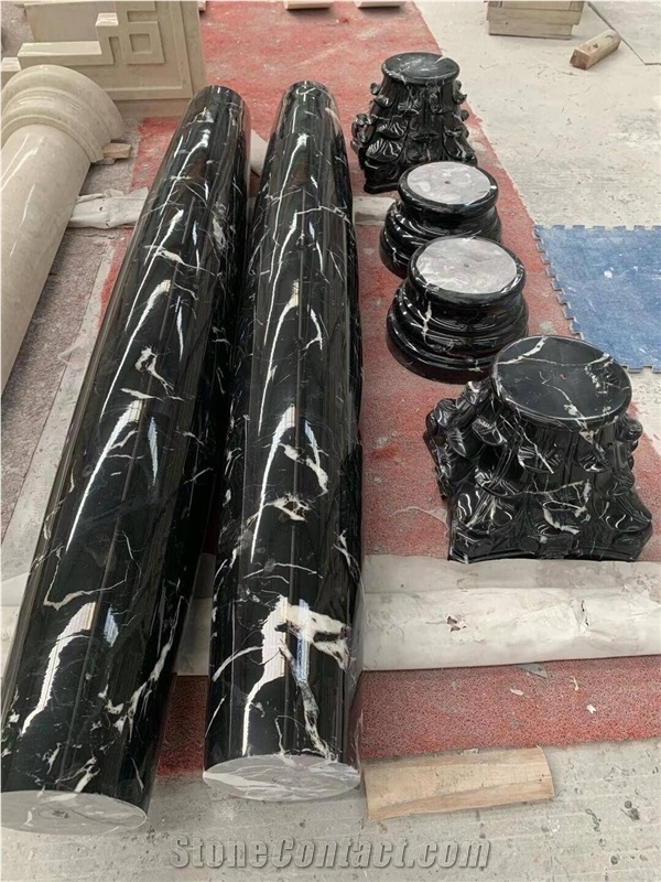 Ice Flower Black Marble Slabs Polished