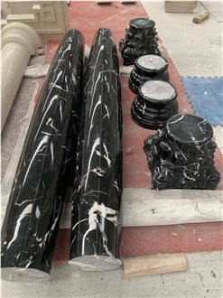 Ice Flower Black Marble Slabs Polished