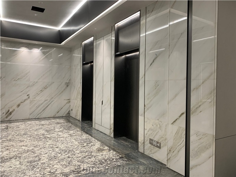 Oriental Calacatta White Marble Slab Wall Tiles