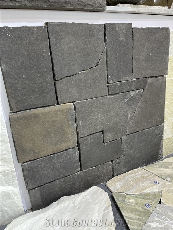 Black Sandstone Building Stone Facade For Exterior Cladding