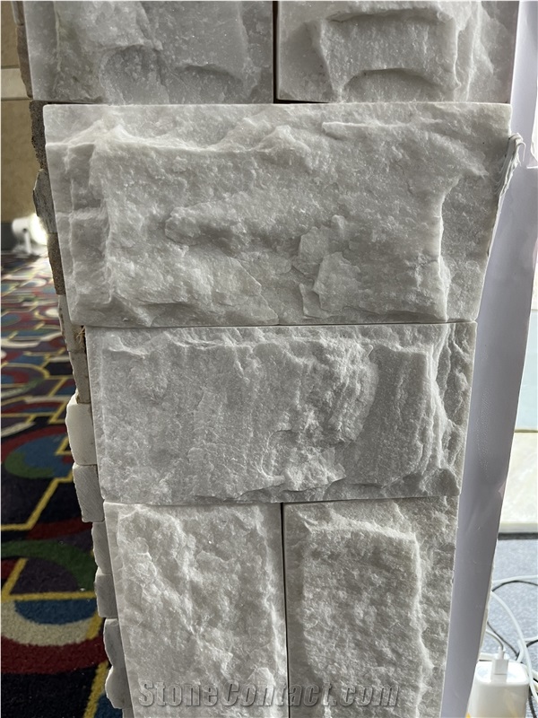 China White Quartzite Split  Mushroomed Exterior Wall Tiles