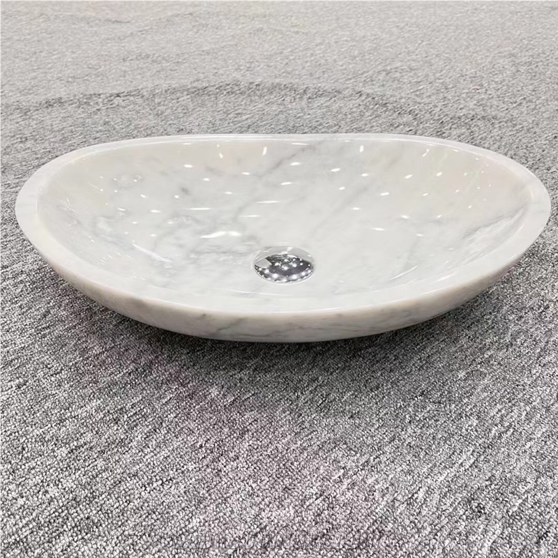 Fluted Ariston Marble Round Wash Basin For Bath