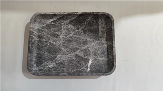 Italian Marble Red Jasper Tea Trays For Kitchen Dining Decor