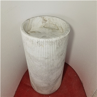 Marble Fantasy Brown Pedestal Square Wash Basin For Bathroom