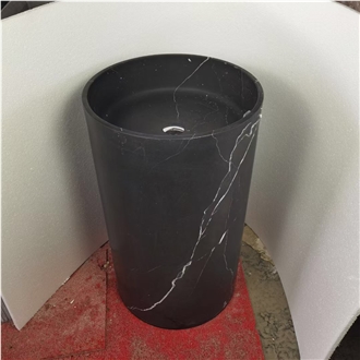 Marble Shangrila Green Pedestal Sink With Faucet For Hotels