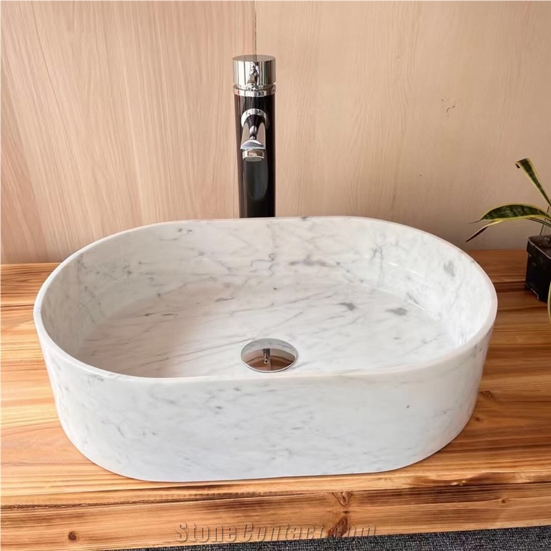 Milas New York Marble Wash Basin Oval Design For Bathroom