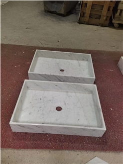 Rectangle Marble Statuario Wash Basin For Hotel Bathroom Rectangle Marble Statuario Wash Basin For Hotel Bathroom