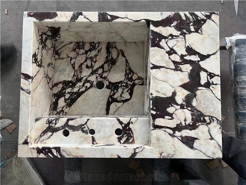 Rectangle Marble Statuario Wash Basin For Hotel Bathroom