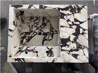 Rectangle Marble Statuario Wash Basin For Hotel Bathroom