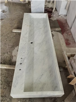 Rectangle Marble Statuario Wash Basin For Hotel Bathroom