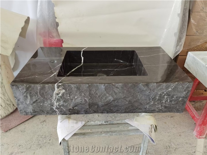 Rectangle Marble Statuario Wash Basin For Hotel Bathroom
