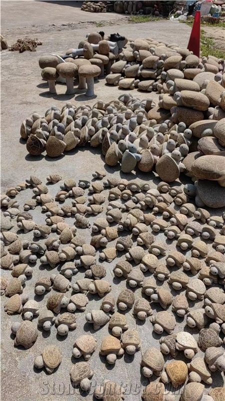 River Stone Abstract Rabbits Animal Sculpture For Garden