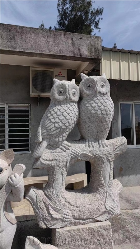 River Stone Abstract Rabbits Animal Sculpture For Garden