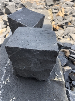 Zhangpu Black Natural Split Cube Cobble Stone, Driveway Paving Stone