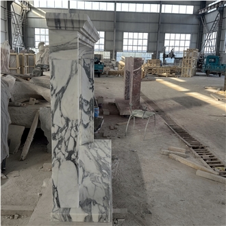 Arabescato Marble Indoor Fireplace Mantel