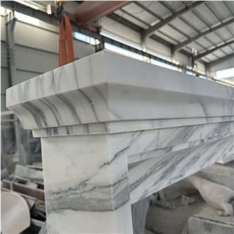 Arabescato Marble Indoor Fireplace Mantel