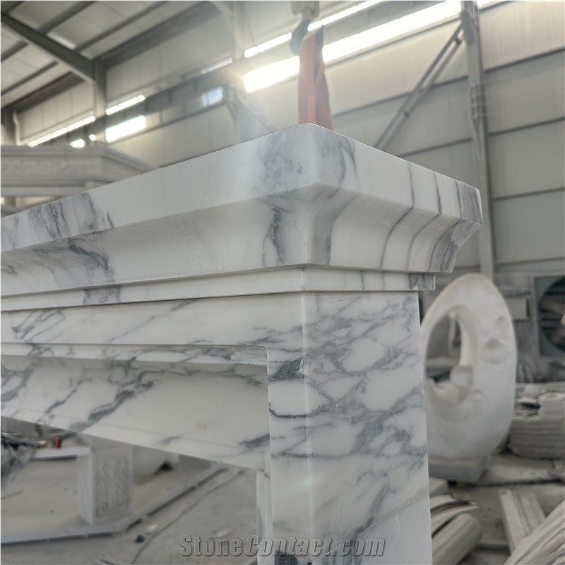 Arabescato Marble Indoor Fireplace Mantel