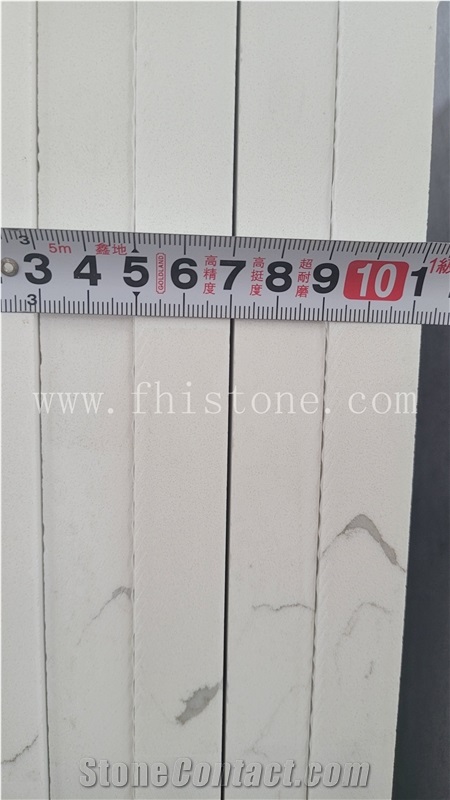 Carrara White Quartz  White With Grey Veins  Quartz Tiles