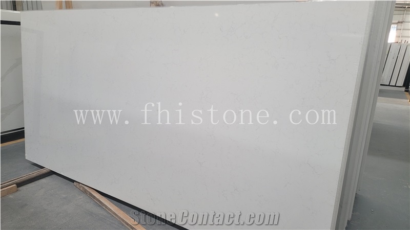 Carrara White Quartz  White With Grey Veins  Quartz Tiles
