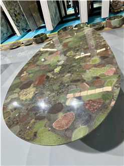 China New Four Season Green Granite Table Top