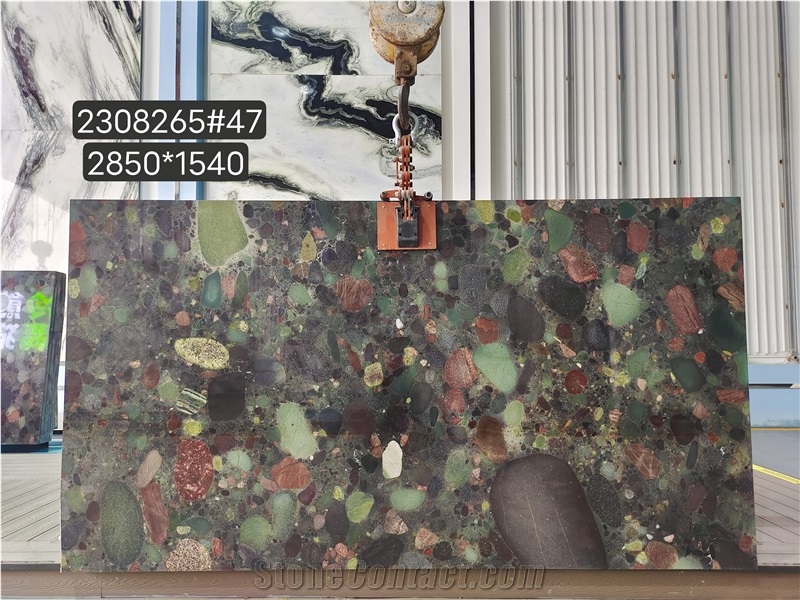 Natural  New Four Season Green Granite Slab Tiles