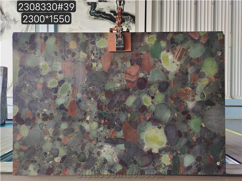 Natural  New Four Season Green Granite Slab Tiles