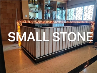 Natural Red Agate Backlit Kitchen Bar Tops, Kitchen Countertop